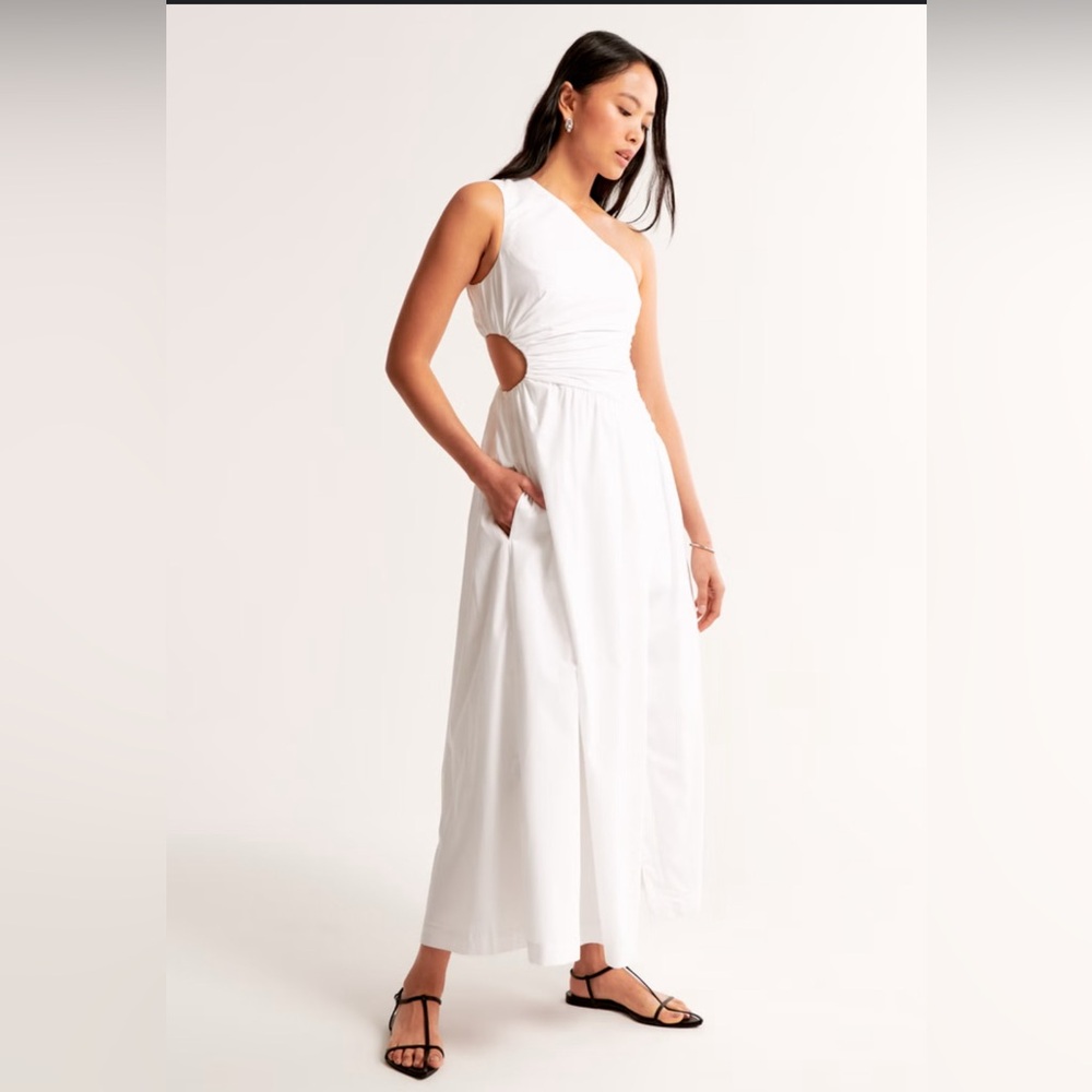 Abercrombie and Fitch Elegant White One-Shoulder Dress size M